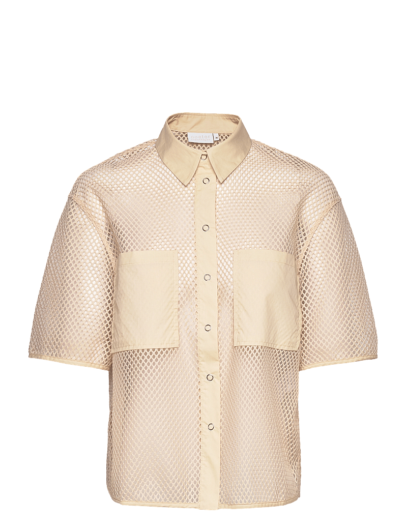 Coster Copenhagen - Mesh shirt - kortærmede skjorter - vanilla - 0