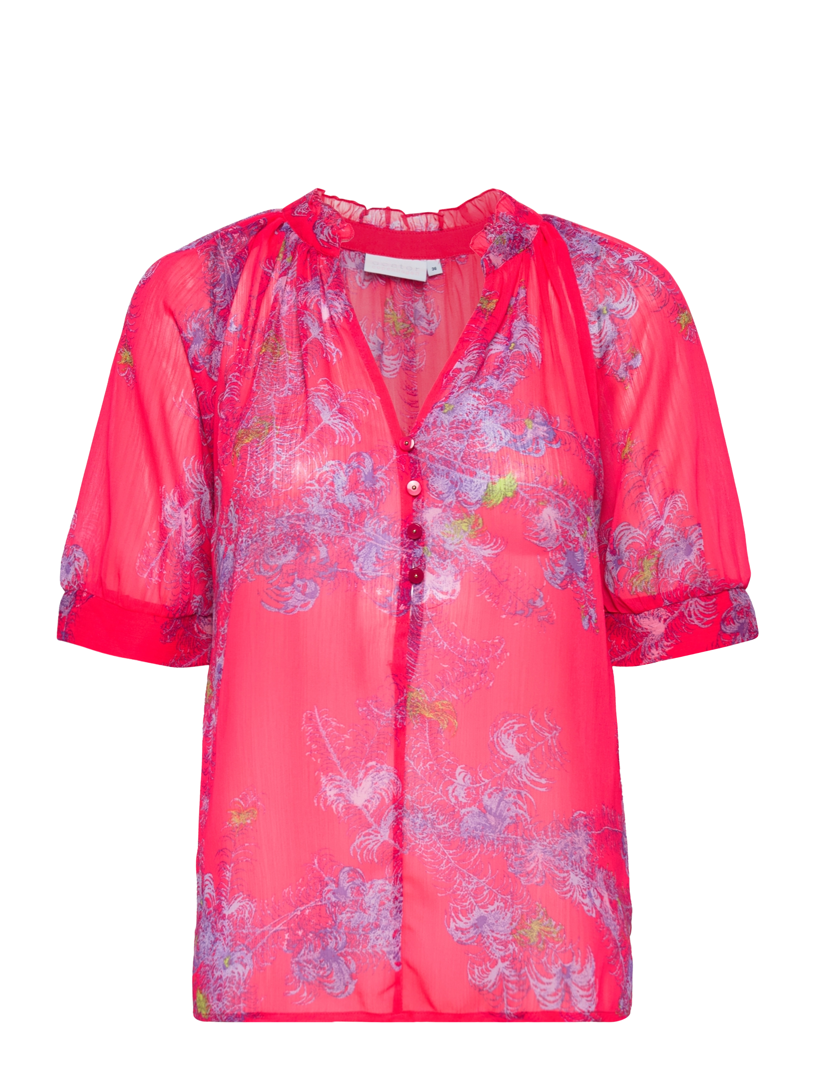 COSTER COPENHAGEN Oberteil In Feather Bloom Print Rot - 34 - Damen