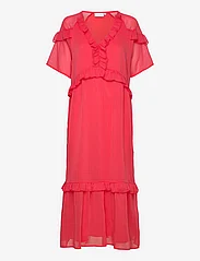 Coster Copenhagen - Long dress with frills - party wear at outlet prices - coral pink - 0