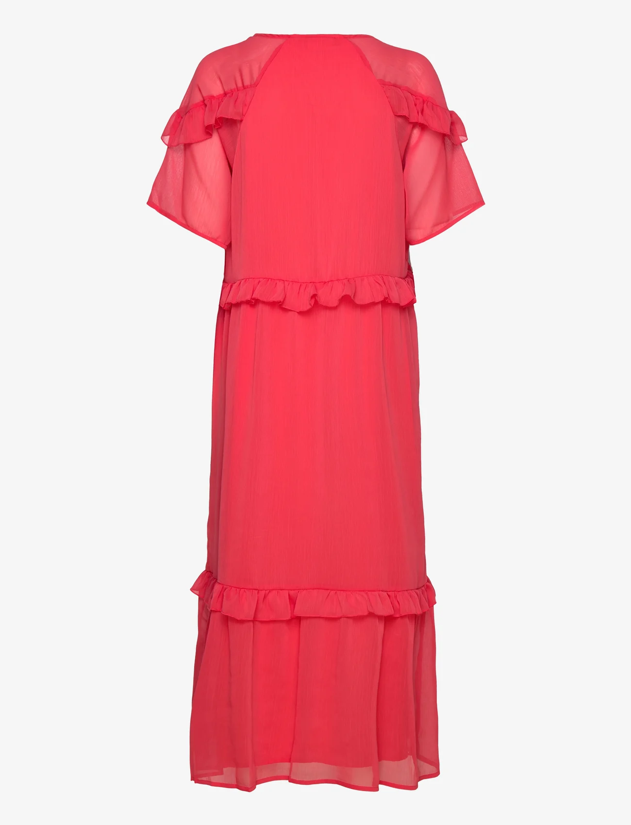 Coster Copenhagen - Long dress with frills - peoriided outlet-hindadega - coral pink - 1
