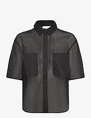 Coster Copenhagen - Mesh shirt - kurzärmlige hemden - black - 0