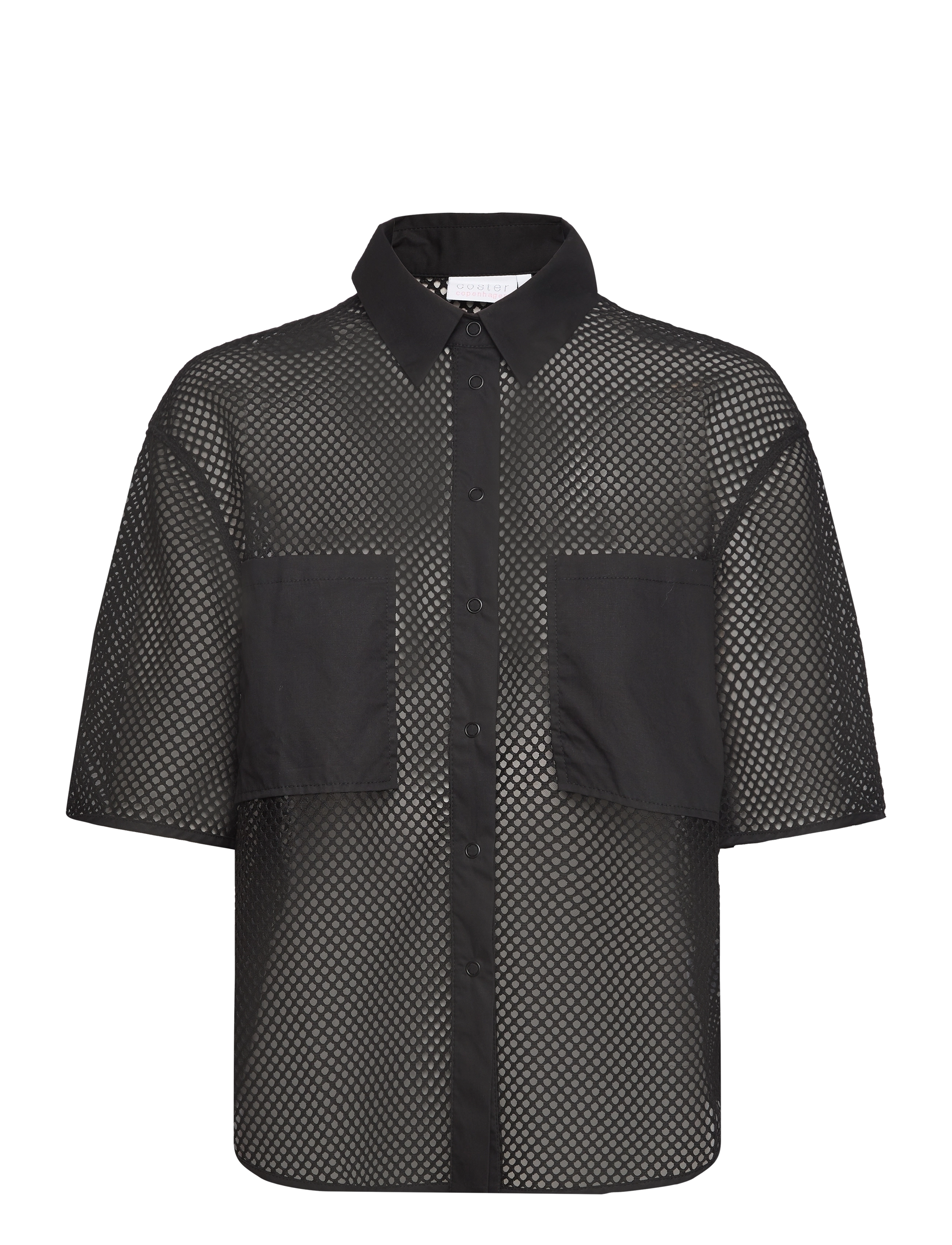 Coster Copenhagen Mesh shirt - Bluser & Skjorter - BLACK / black