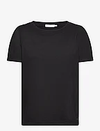 T-shirt with pleats - BLACK