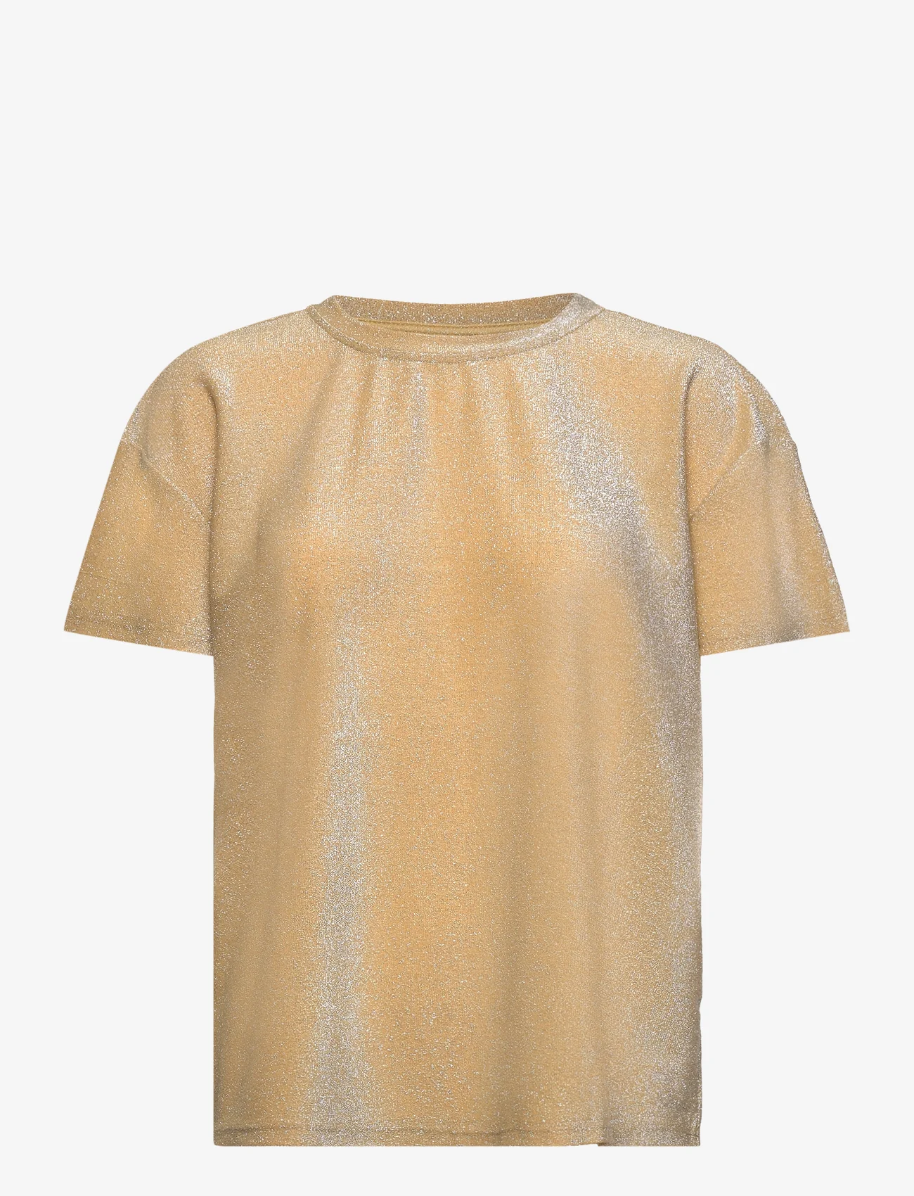Coster Copenhagen - Shimmer tee in lurex jersey - t-shirts - gold shimmer - 0