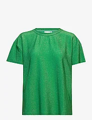 Coster Copenhagen - Shimmer tee in lurex jersey - t-shirts - green shimmer - 0