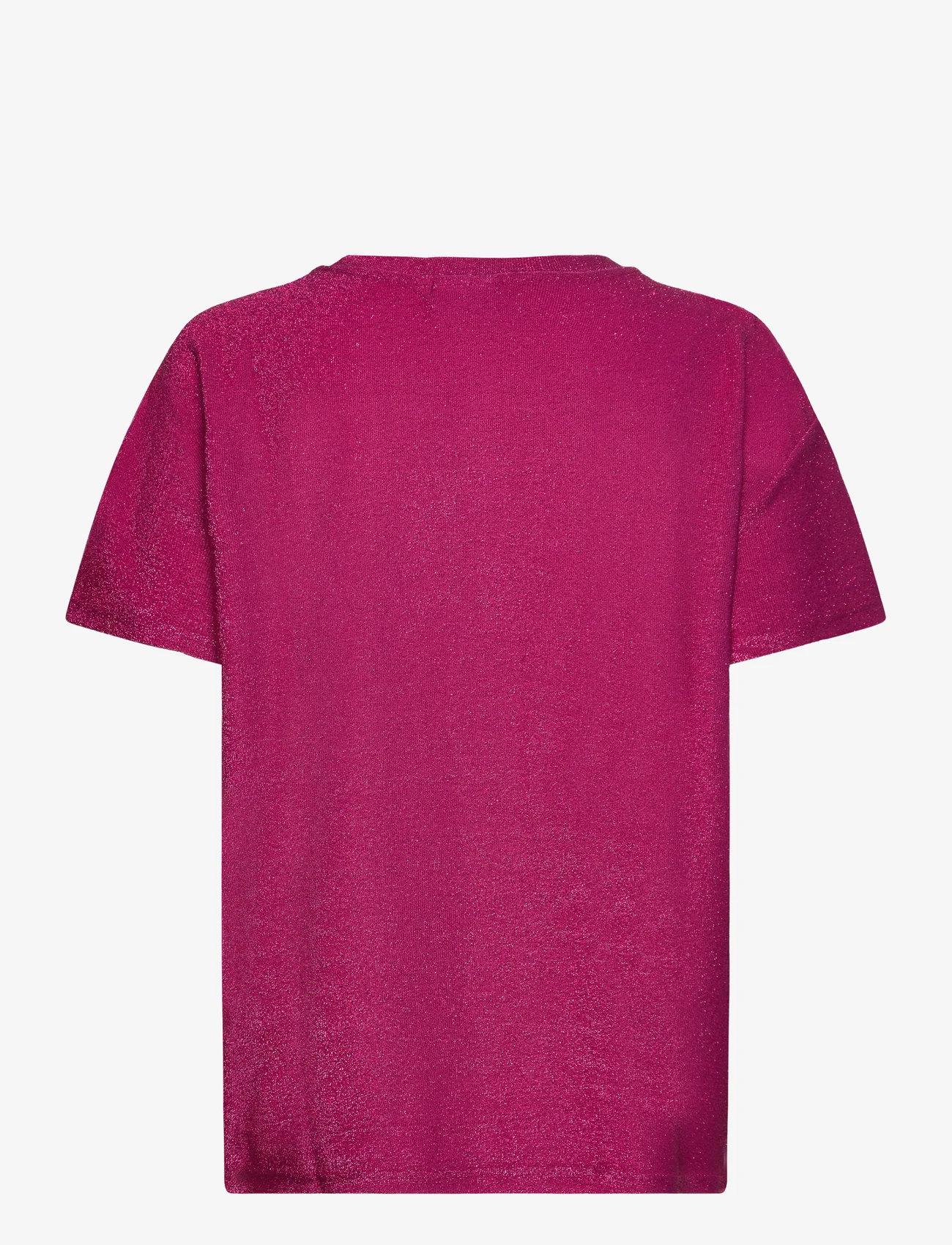 Coster Copenhagen - Shimmer tee in lurex jersey - t-shirts - pink shimmer - 1