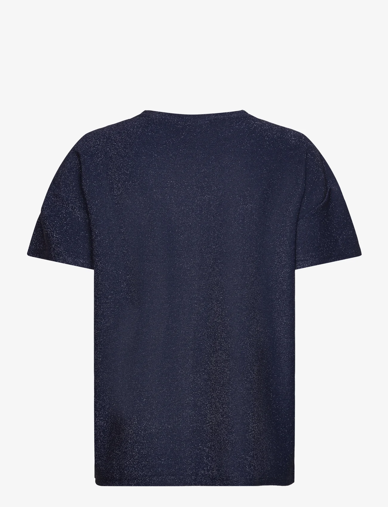 Coster Copenhagen - Shimmer tee in lurex jersey - t-shirts - royal blue shimmer - 1