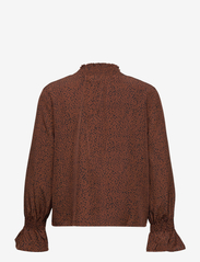 Coster Copenhagen - Smock blouse - blūzes ar garām piedurknēm - dark leo print - 1
