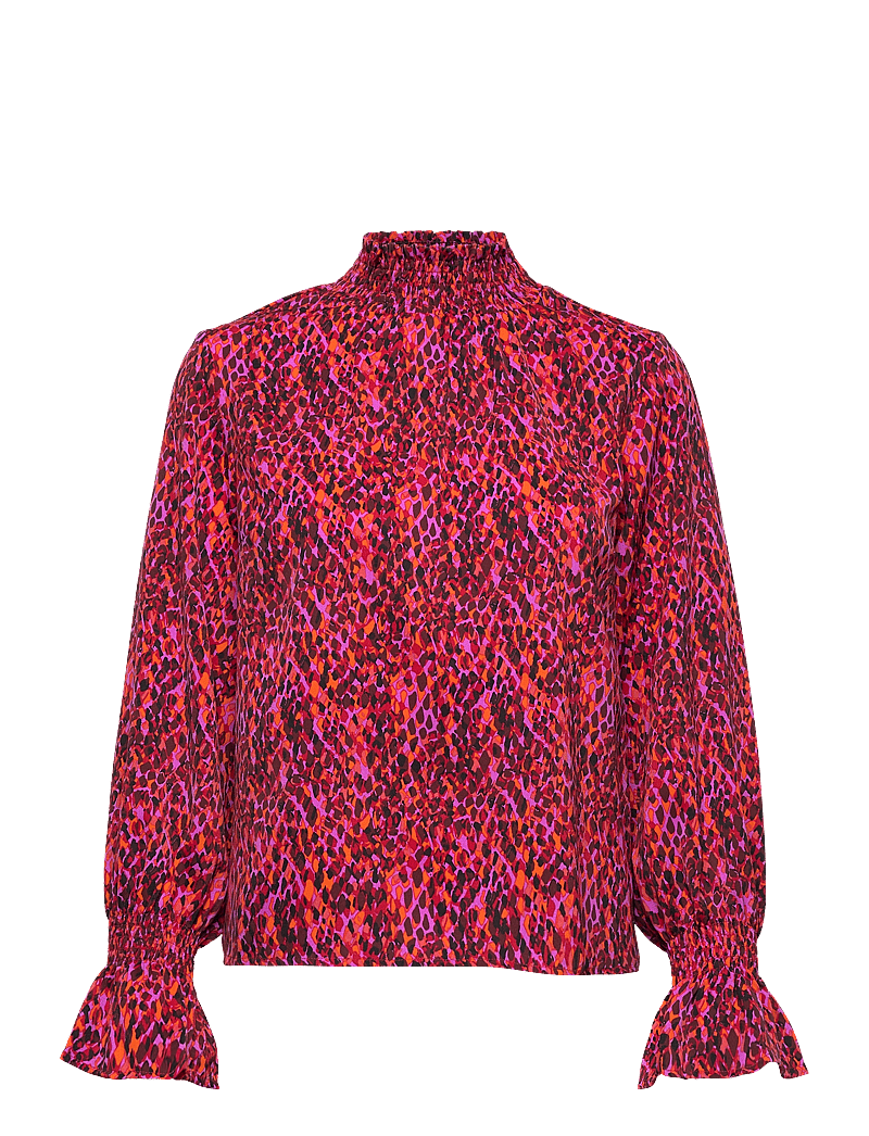 Coster Copenhagen - Smock blouse - blūzes ar garām piedurknēm - japanese waves red - 0