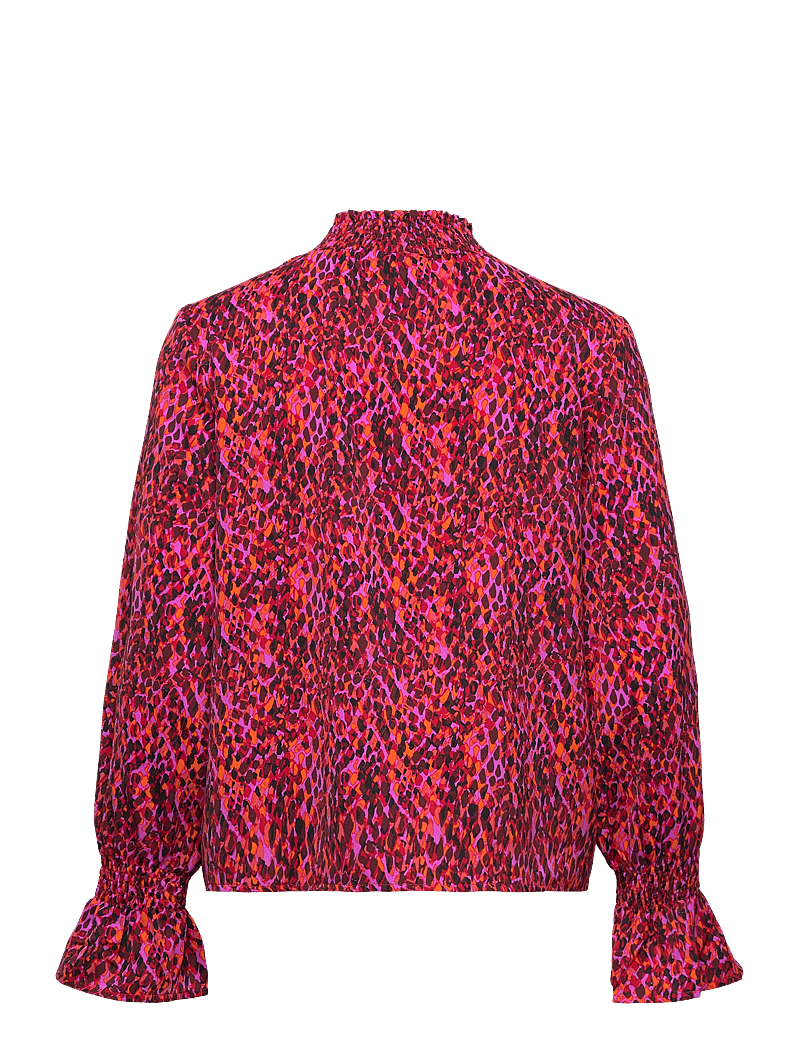 Coster Copenhagen - Smock blouse - blūzes ar garām piedurknēm - japanese waves red - 1