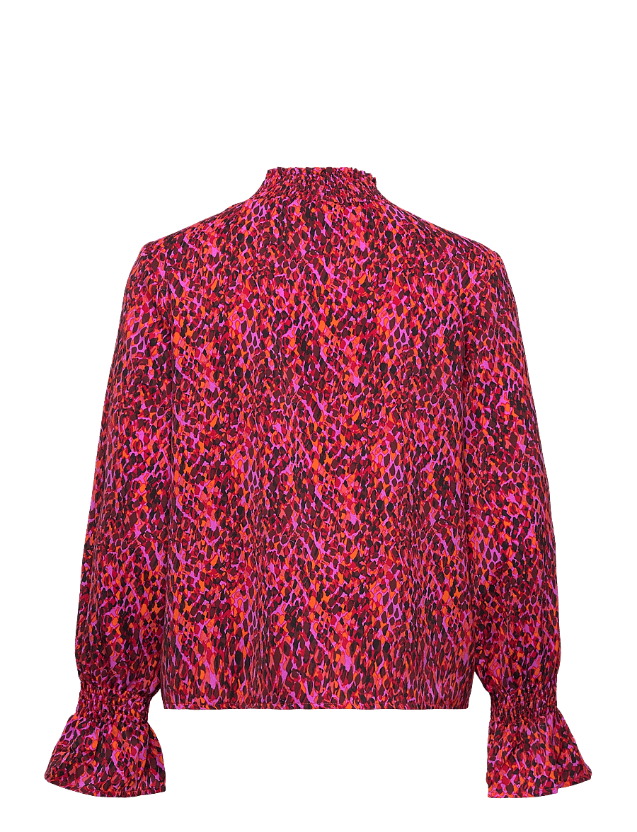 Coster Copenhagen - Smock blouse - bluzki z długimi rękawami - japanese waves red - 1