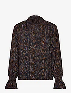 Smock blouse - SPLASH PRINT BLACK