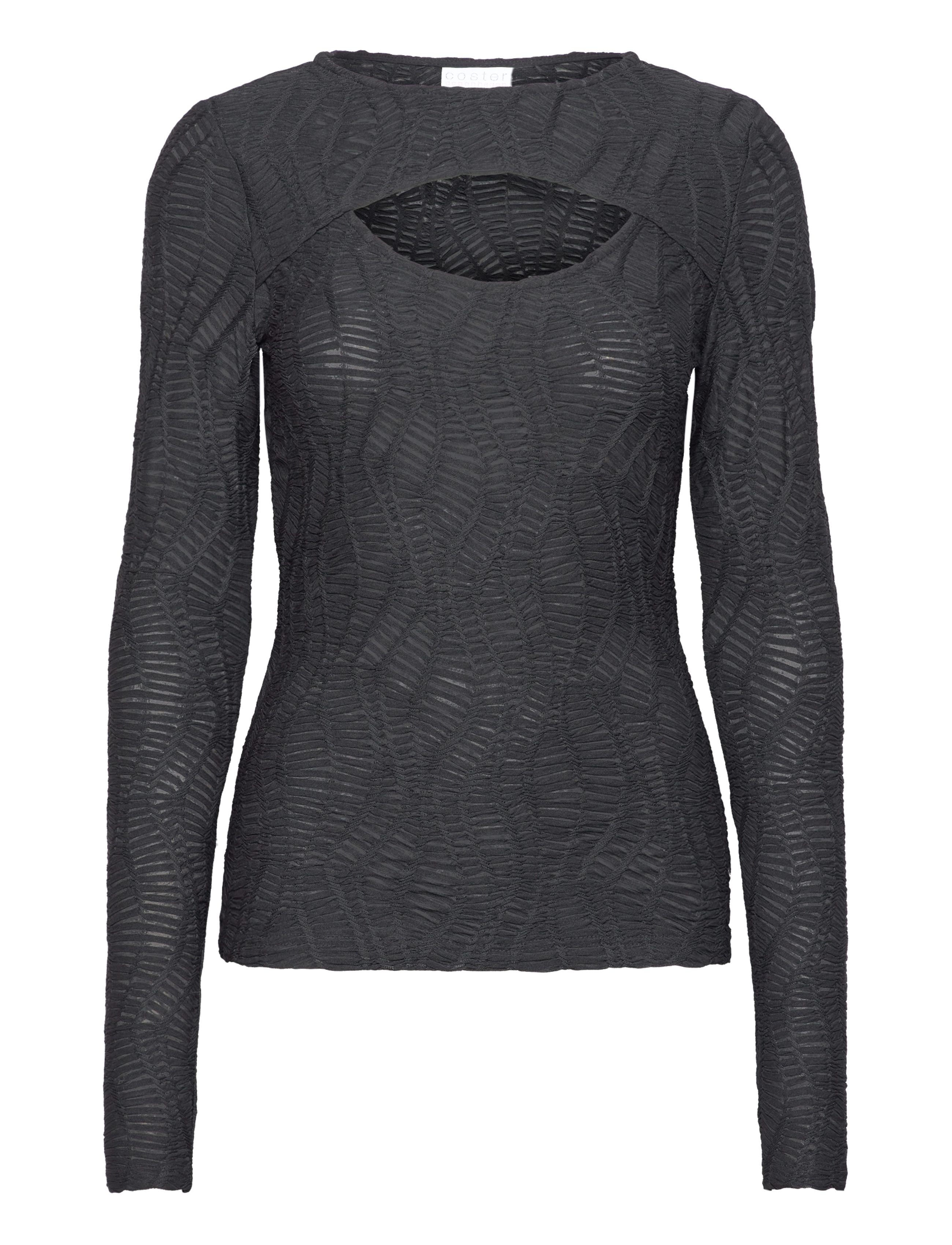 COSTER COPENHAGEN Lange Ärmel T-Shirt With Structure Schwarz - 34 - Damen