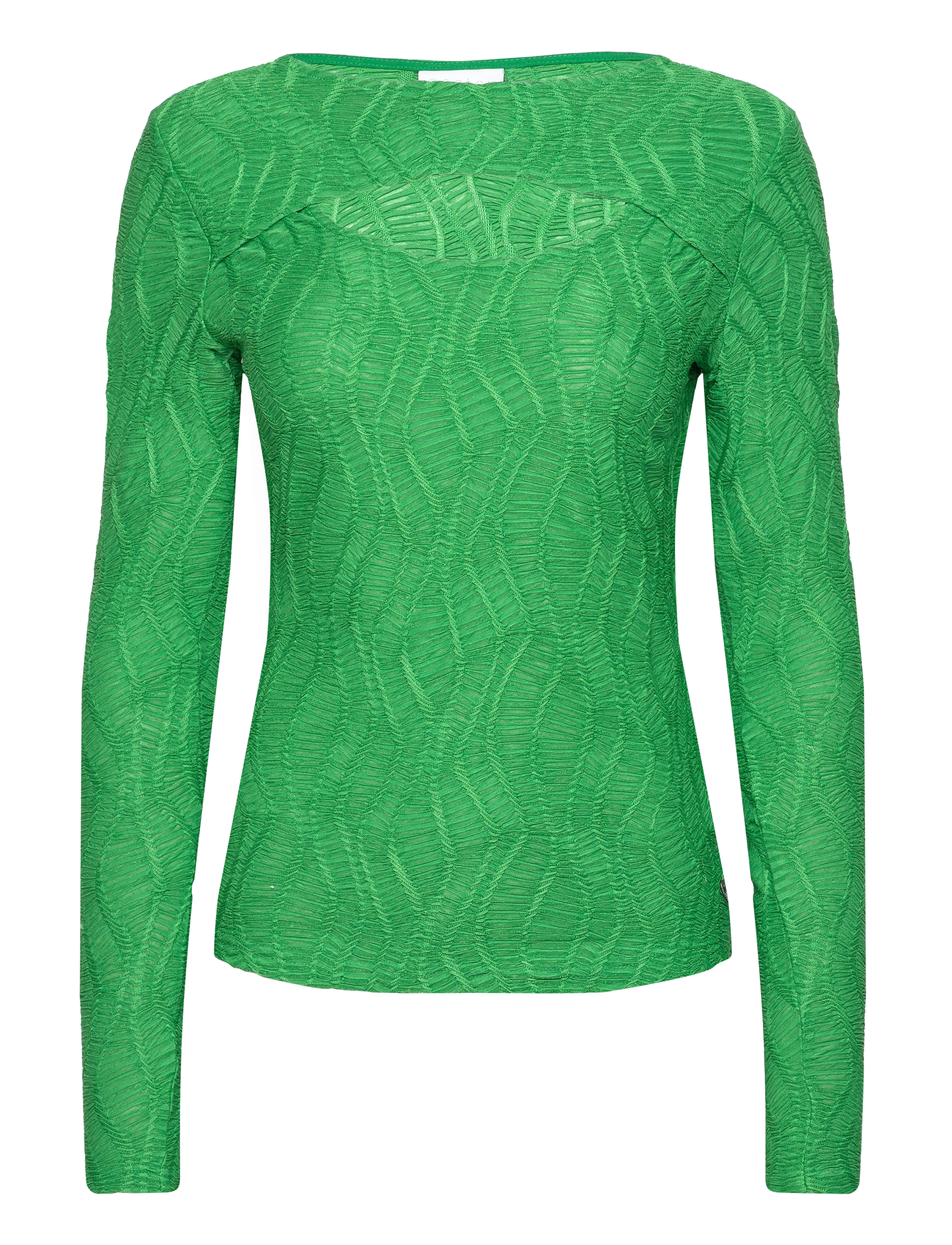 COSTER COPENHAGEN Lange Ärmel T-Shirt With Structure Grün - 34 - Damen