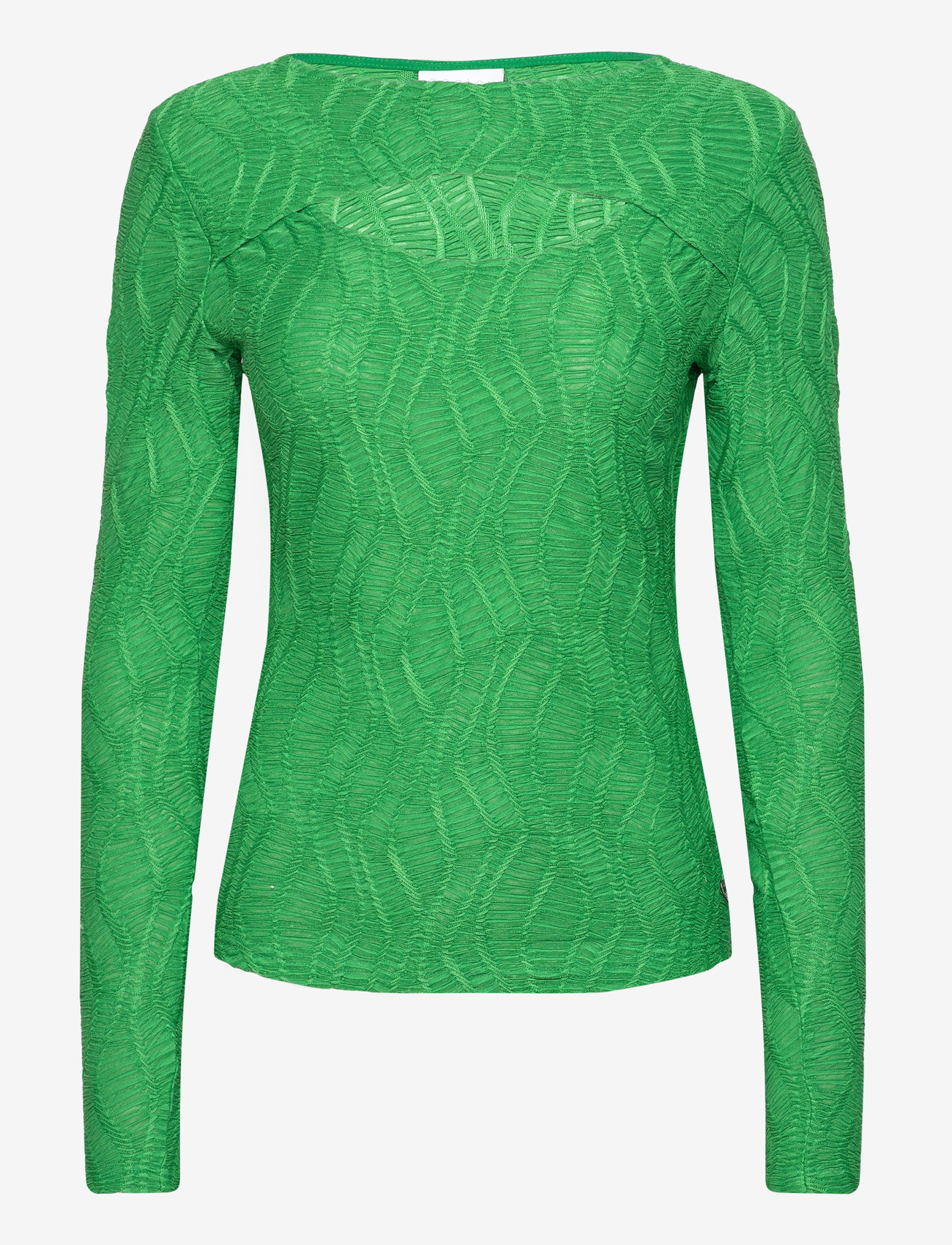 Coster Copenhagen - Long sleeve t-shirt with structure - langærmede toppe - leaf green - 0