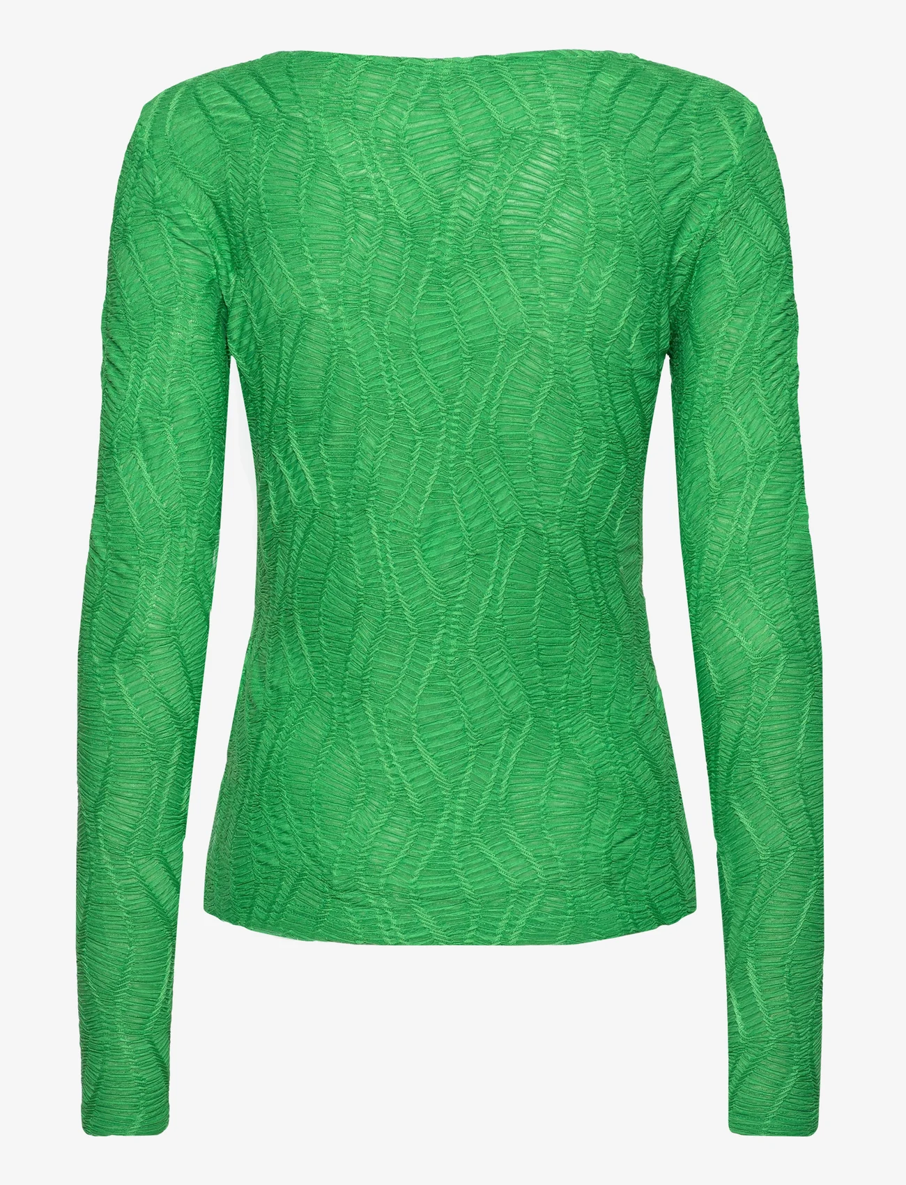 Coster Copenhagen - Long sleeve t-shirt with structure - long-sleeved tops - leaf green - 1