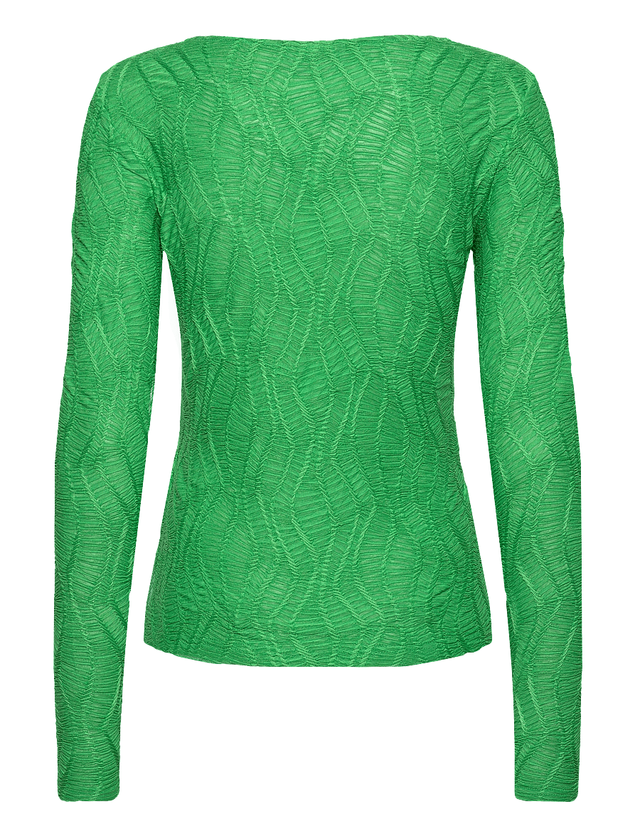Coster Copenhagen - Long sleeve t-shirt with structure - langærmede toppe - leaf green - 1