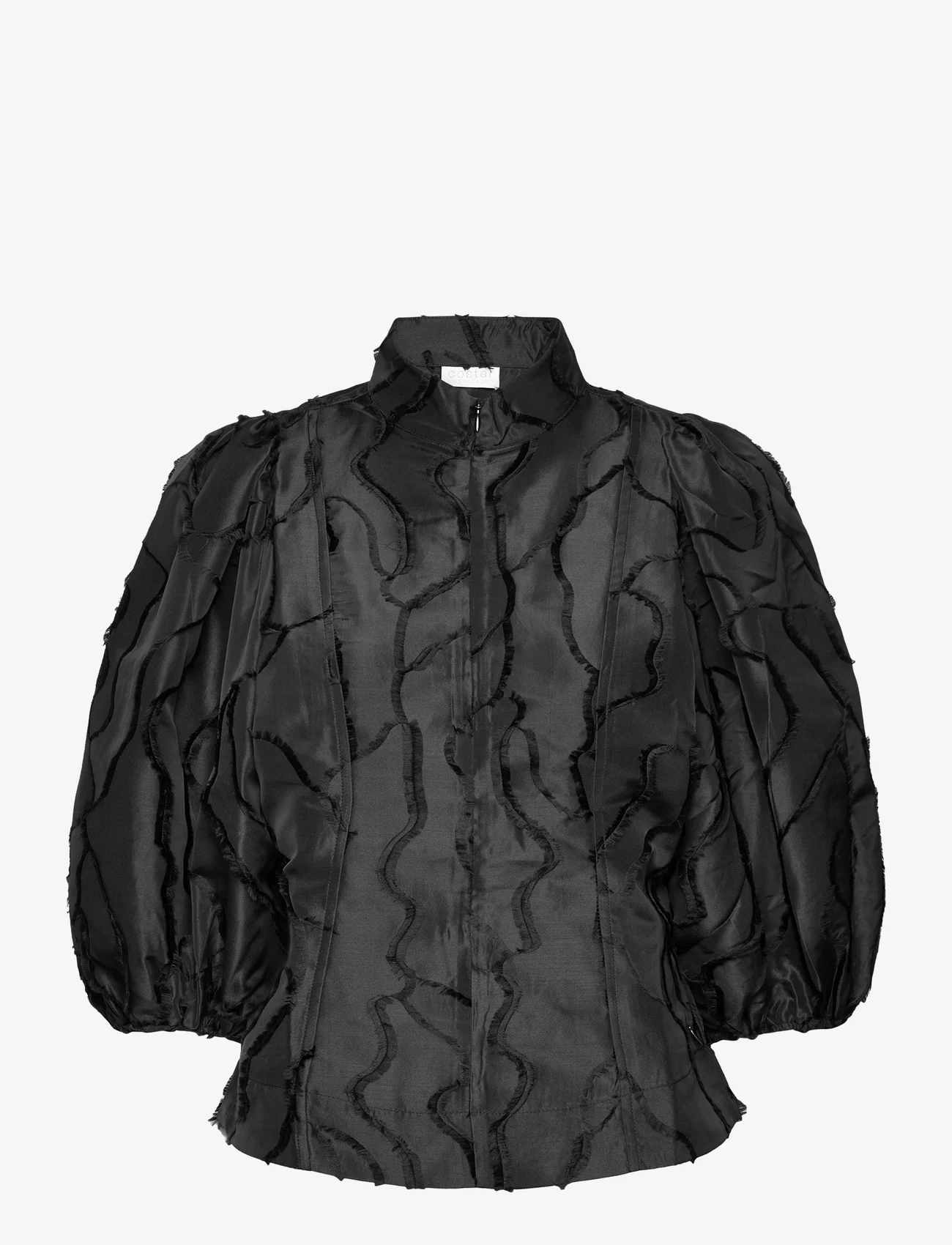 Coster Copenhagen - Top with wide sleeves - short-sleeved blouses - black - 0