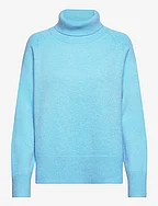 Sweater with high neck - COASTAL BLUE