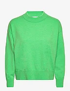 Knit with round neck - FOREST GREEN