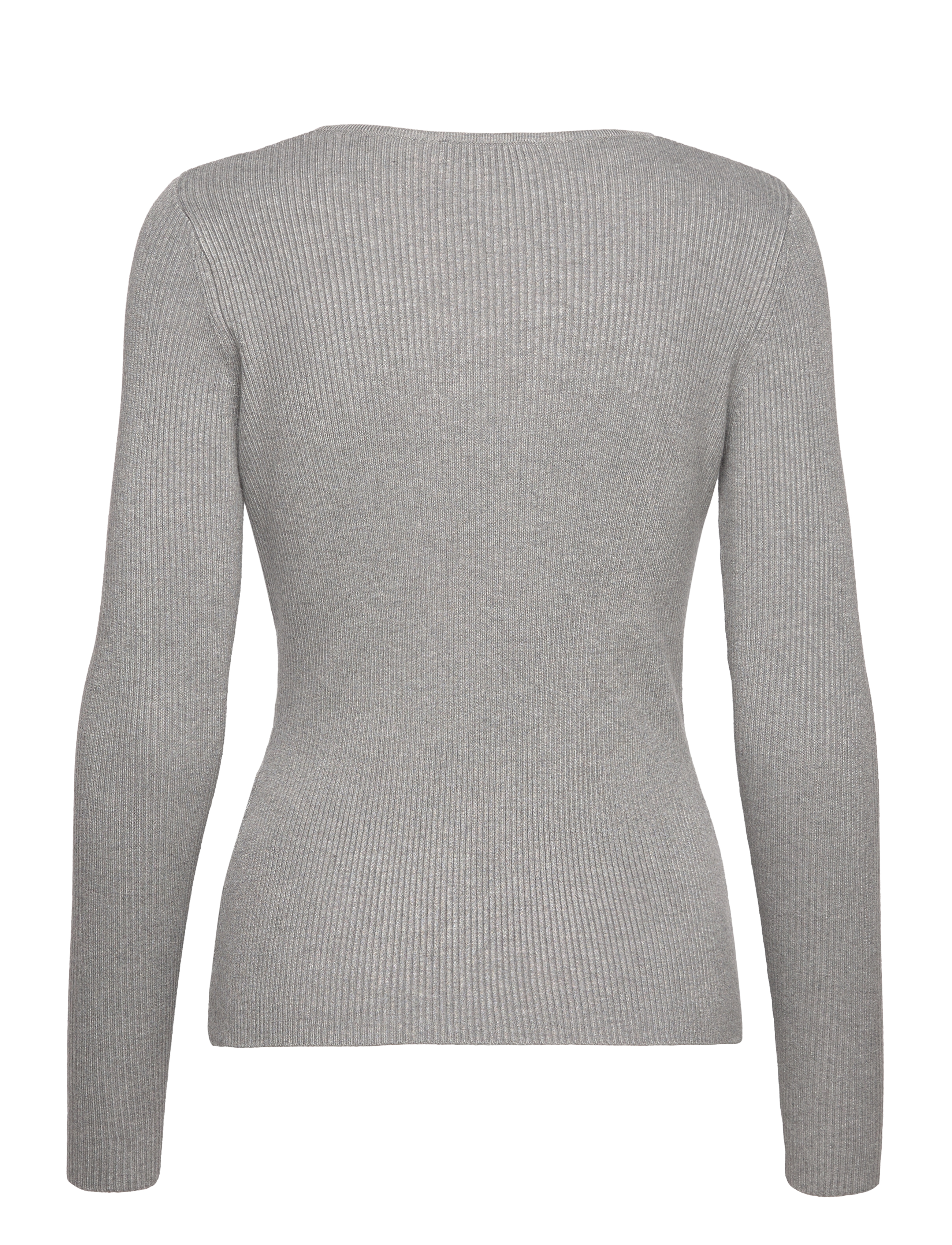 Coster Copenhagen - Knit with heart shape neck - laveste priser - dark grey melange - 1