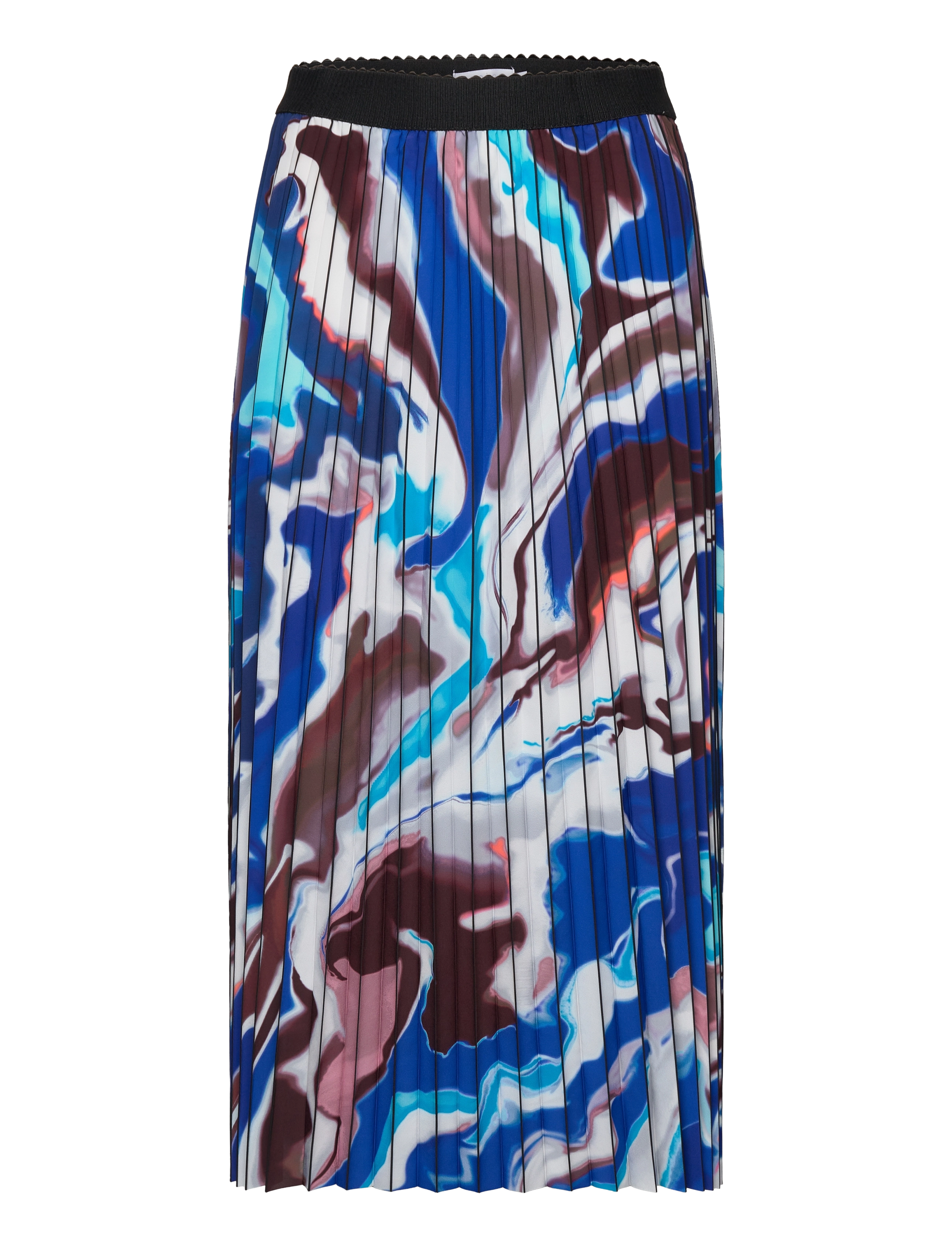 Coster Copenhagen Plisse skirt with print - Nederdele - FLOW PRINT / blue
