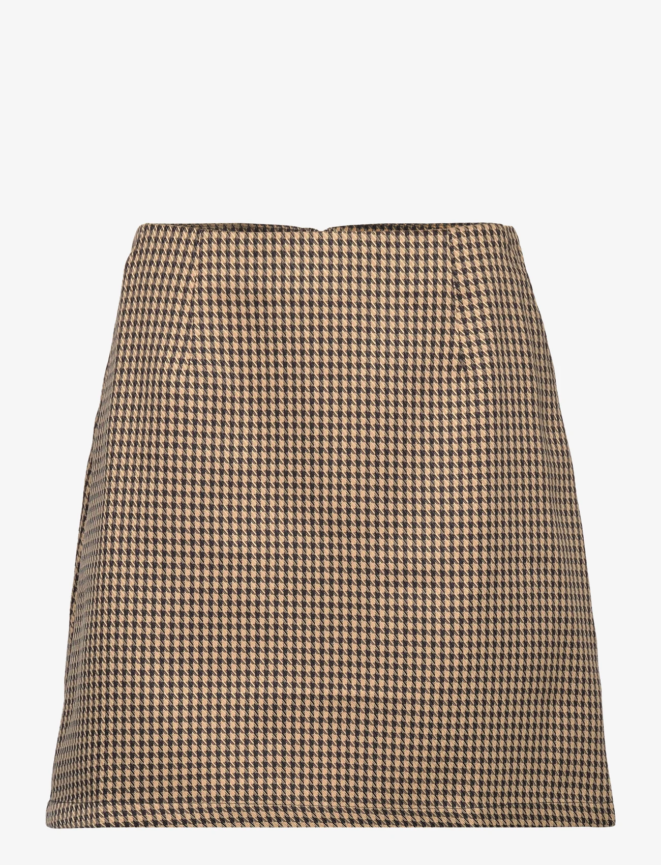 Coster Copenhagen - Short skirt in houndstooth - trumpi sijonai - beige houndstooth - 0