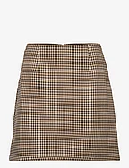 Short skirt in houndstooth - BEIGE HOUNDSTOOTH