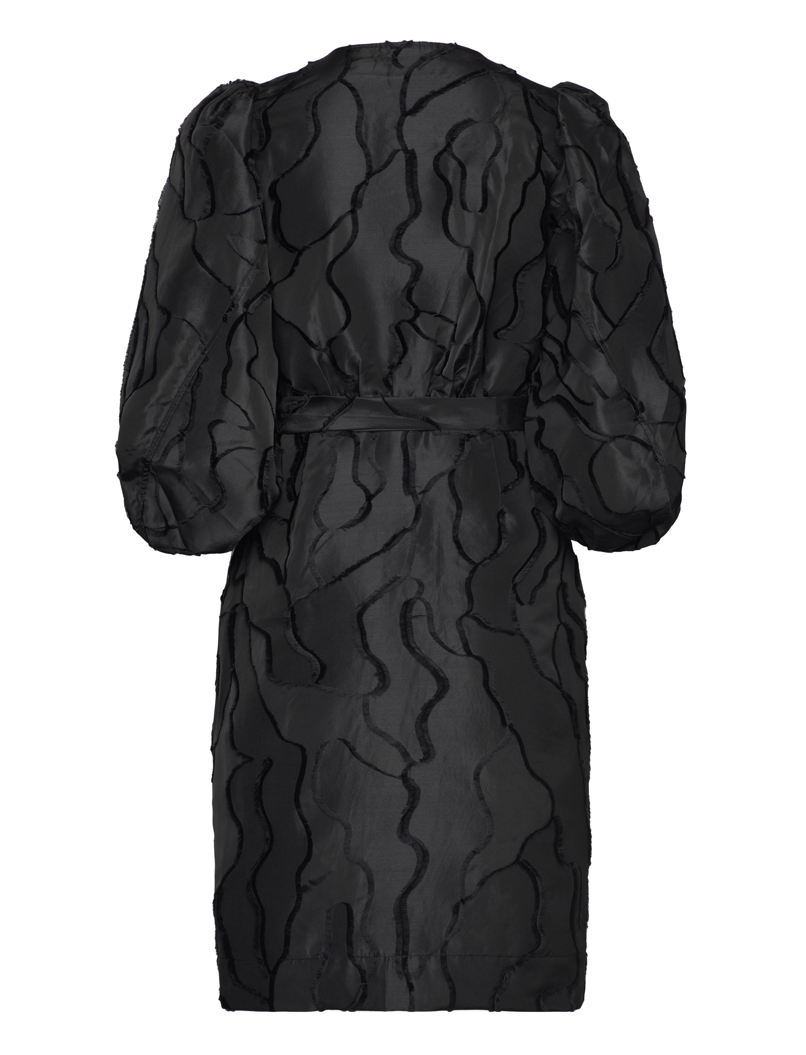 Coster Copenhagen - Wrap dress with balloon sleeves - festtøj til outletpriser - black - 1