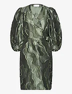 Wrap dress with balloon sleeves - FORREST GREEN