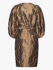 Coster Copenhagen - Wrap dress with balloon sleeves - festkläder till outletpriser - golden brown - 1