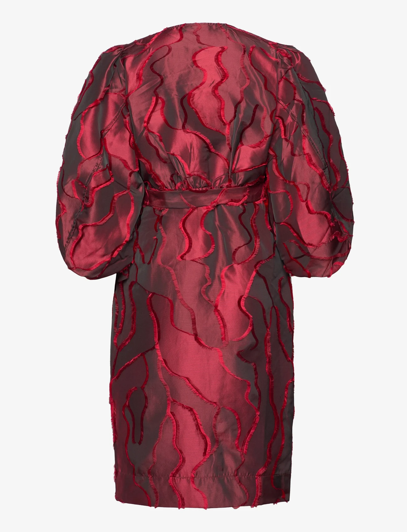 Coster Copenhagen - Wrap dress with balloon sleeves - festtøj til outletpriser - red - 1