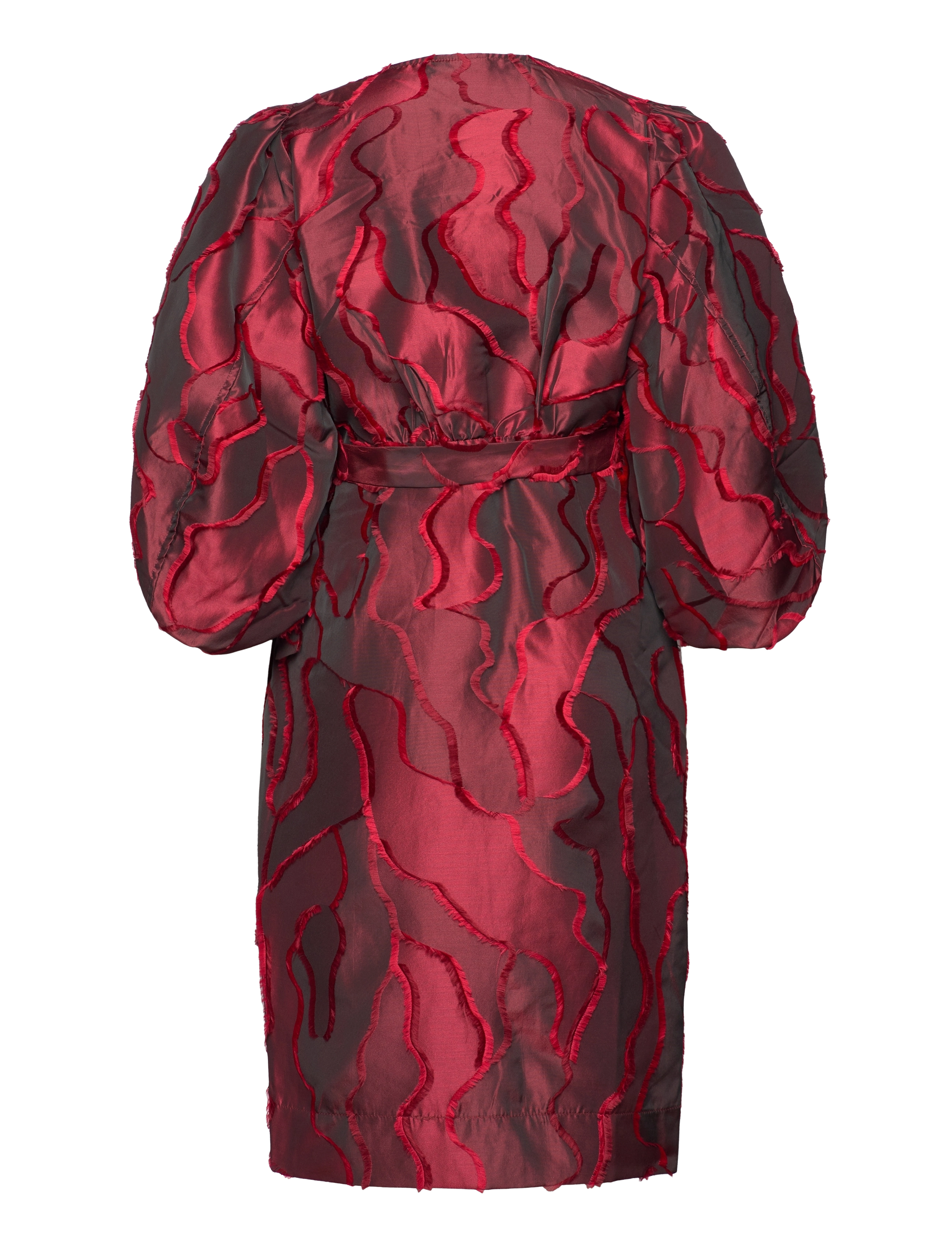 Coster Copenhagen - Wrap dress with balloon sleeves - festmode zu outlet-preisen - red - 1