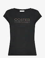 T-shirt with Coster logo in studs - - BLACK