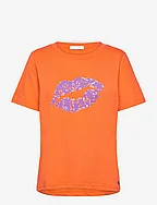 T-shirt with kissing lips - Mid sle - MANDARIN