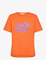 Coster Copenhagen - T-shirt with kissing lips - Mid sle - t-shirts - mandarin - 0