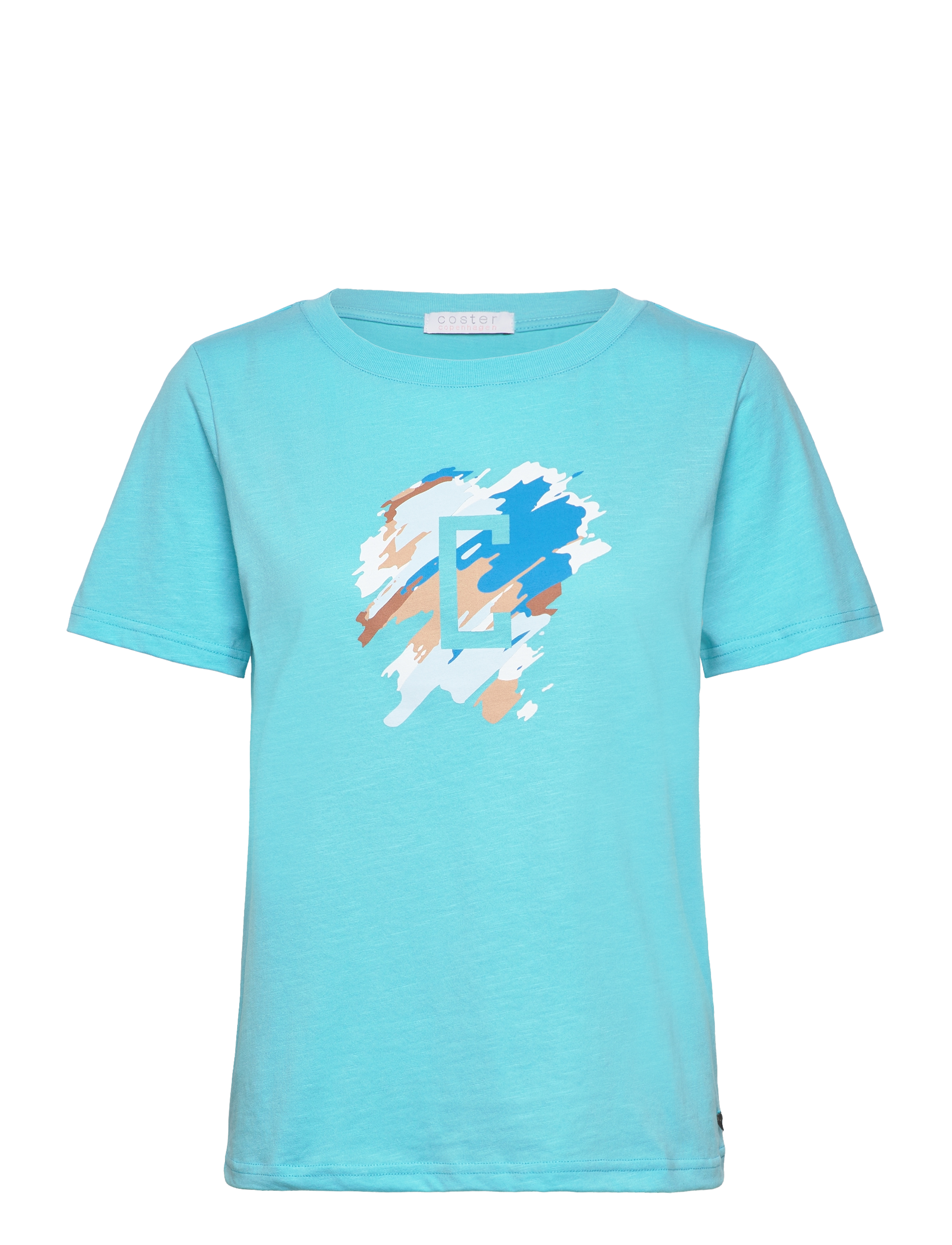 COSTER COPENHAGEN T-Shirt With Paint Mix - Mid Sleeve Blau - XS - Damen