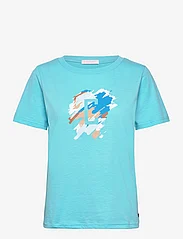 Coster Copenhagen - T-shirt with paint mix - Mid sleeve - t-shirts - aqua blue - 0