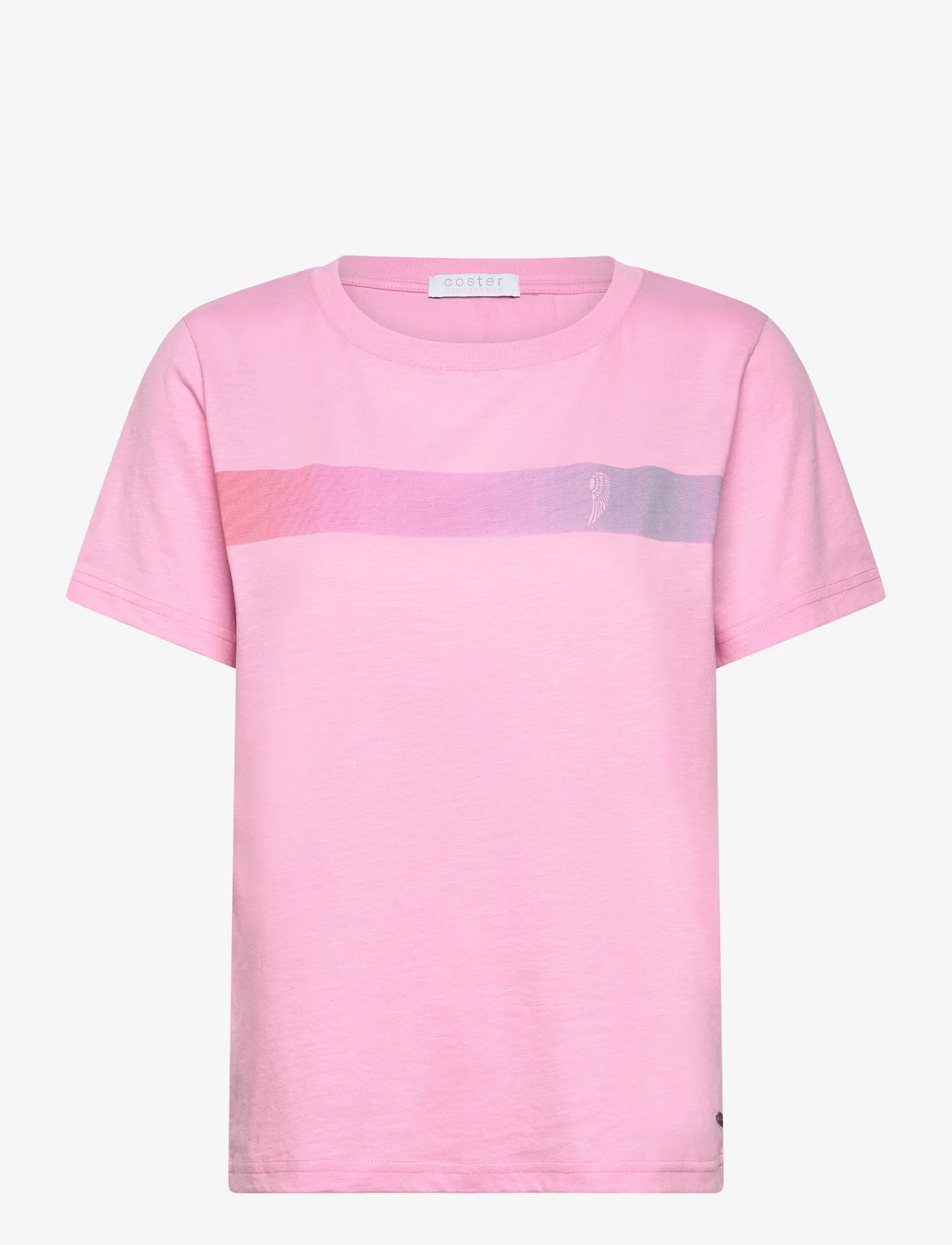 Coster Copenhagen - T-shirt with gradient stripe - Mid - t-särgid - baby pink - 0