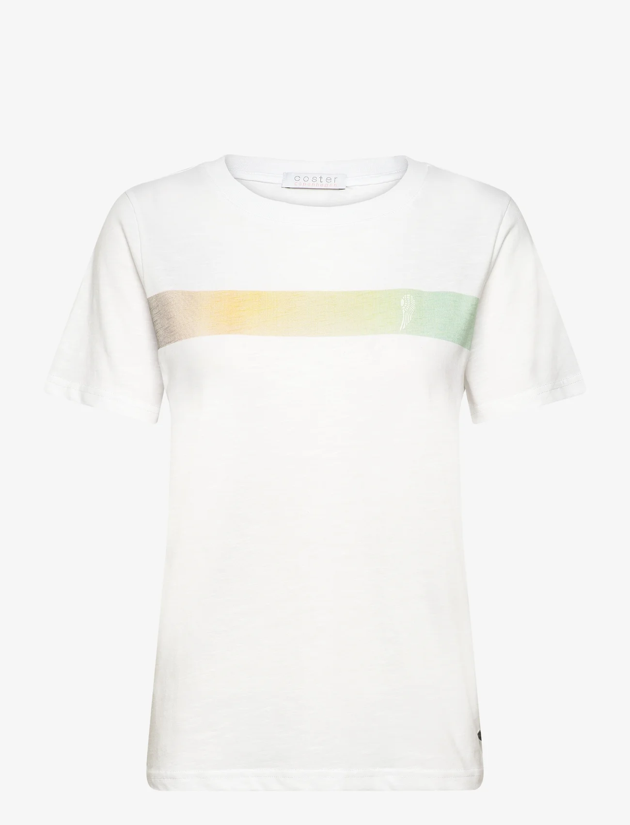 Coster Copenhagen - T-shirt with gradient stripe - Mid - marškinėliai - white - 0