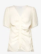 Blouse with ruching - CREME