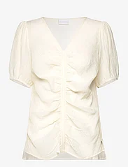 Coster Copenhagen - Blouse with ruching - short-sleeved blouses - creme - 0
