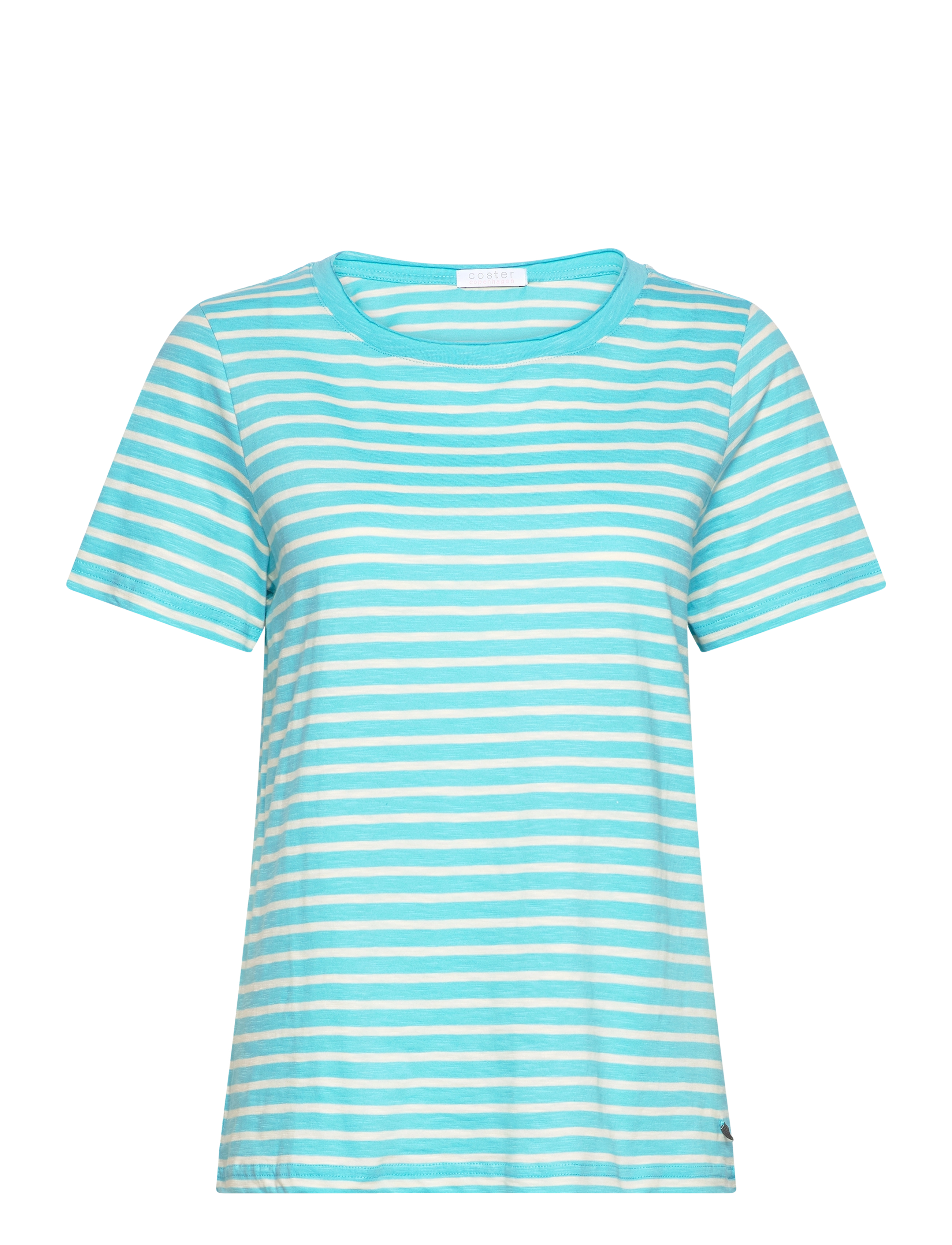 Coster Copenhagen T-Shirt With Stripes - Mid Sleeve, XS, Blue, T-Shirts & Toppe > Kortærmede, Dame