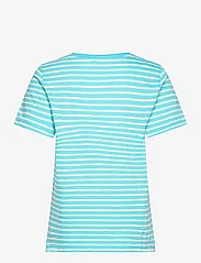 Coster Copenhagen - T-shirt with stripes - Mid sleeve - t-särgid - aqua blue/creme stripe - 1