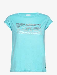 Coster Copenhagen - T-shirt with Coster print - Cap sle - t-shirts - aqua blue - 0
