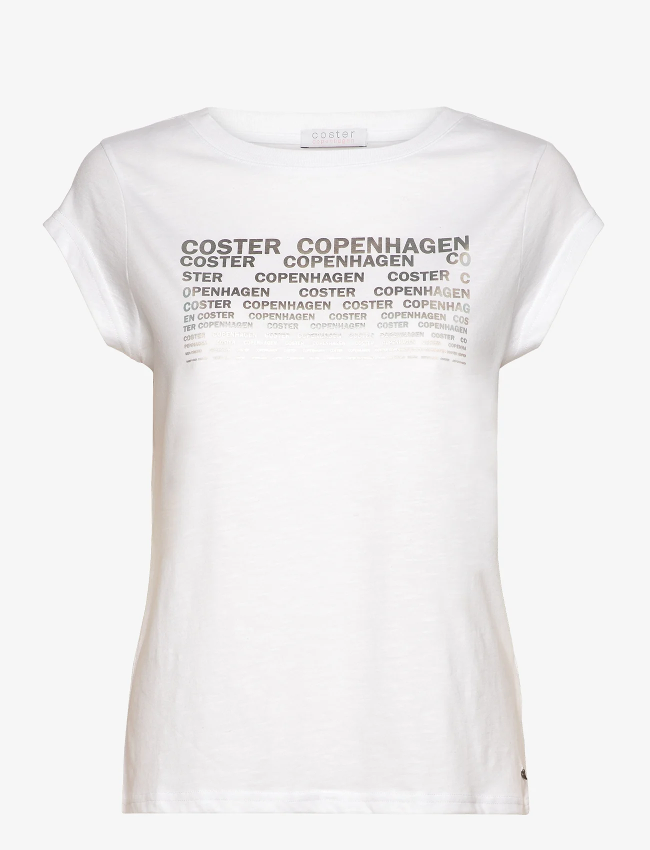Coster Copenhagen - T-shirt with Coster print - Cap sle - t-paidat - white - 0