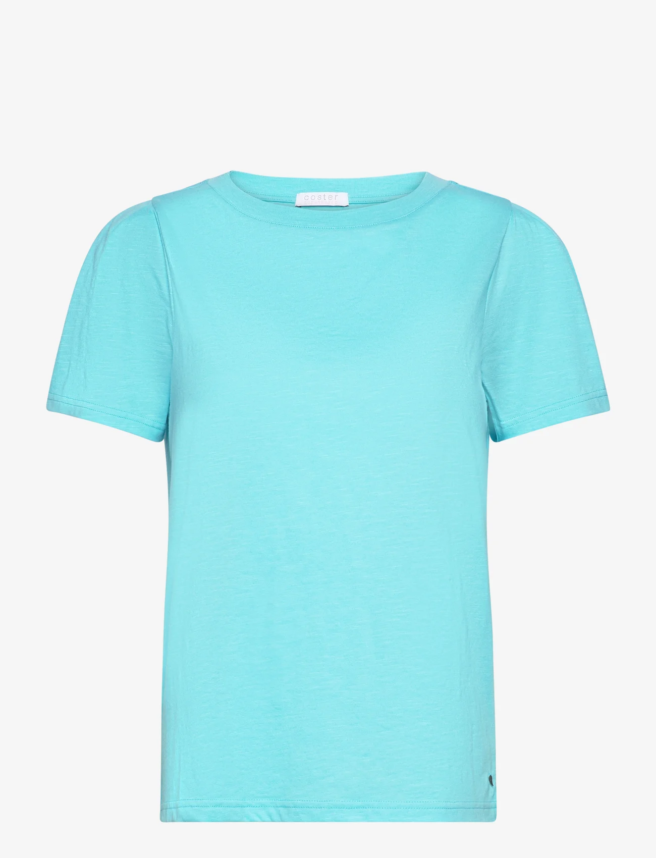 Coster Copenhagen - T-shirt with pleats - t-skjorter - aqua blue - 0