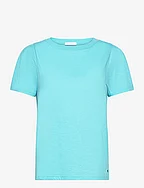T-shirt with pleats - AQUA BLUE