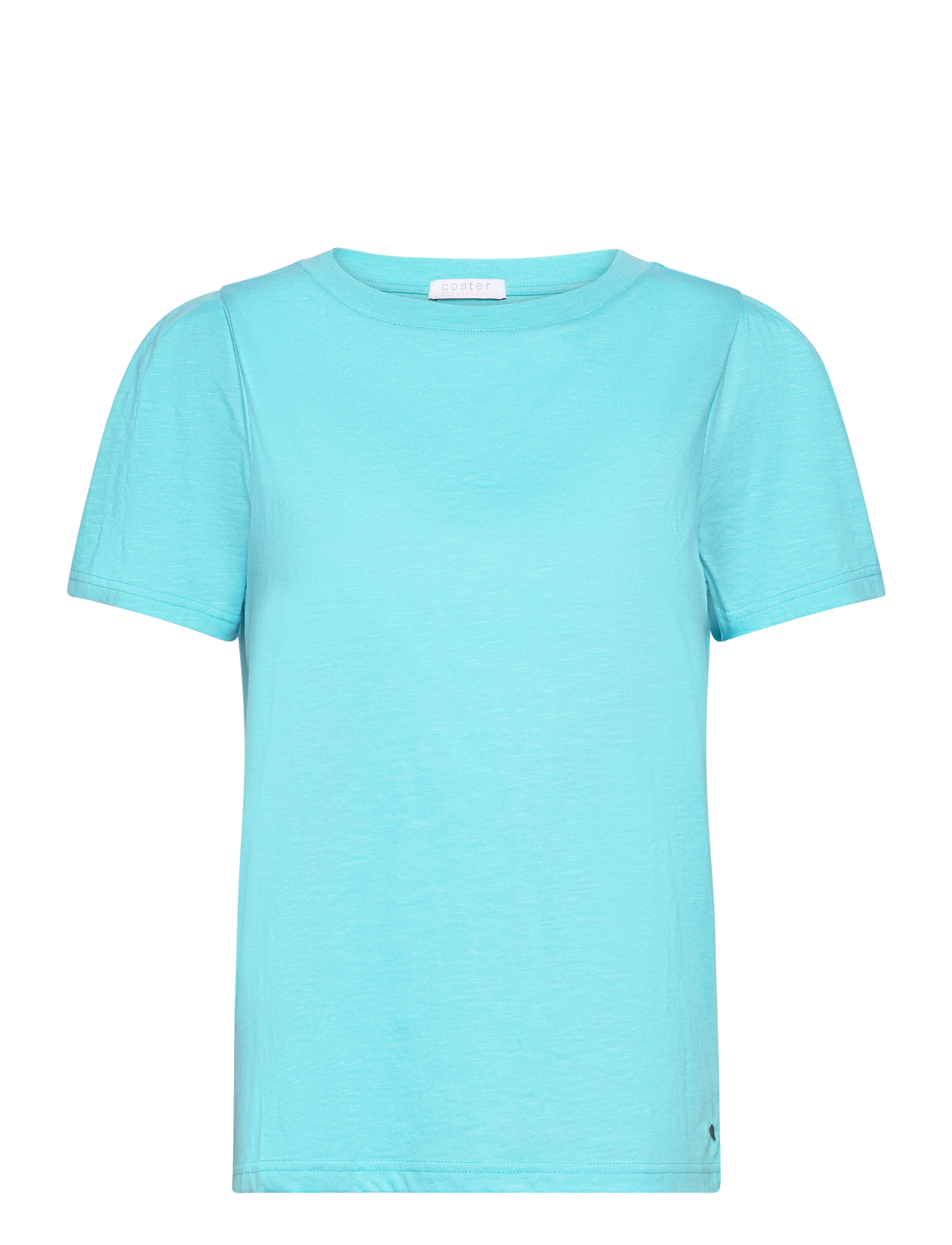 Coster Copenhagen T-shirt with pleats - Coster Copenhagen - AQUA BLUE / blue
