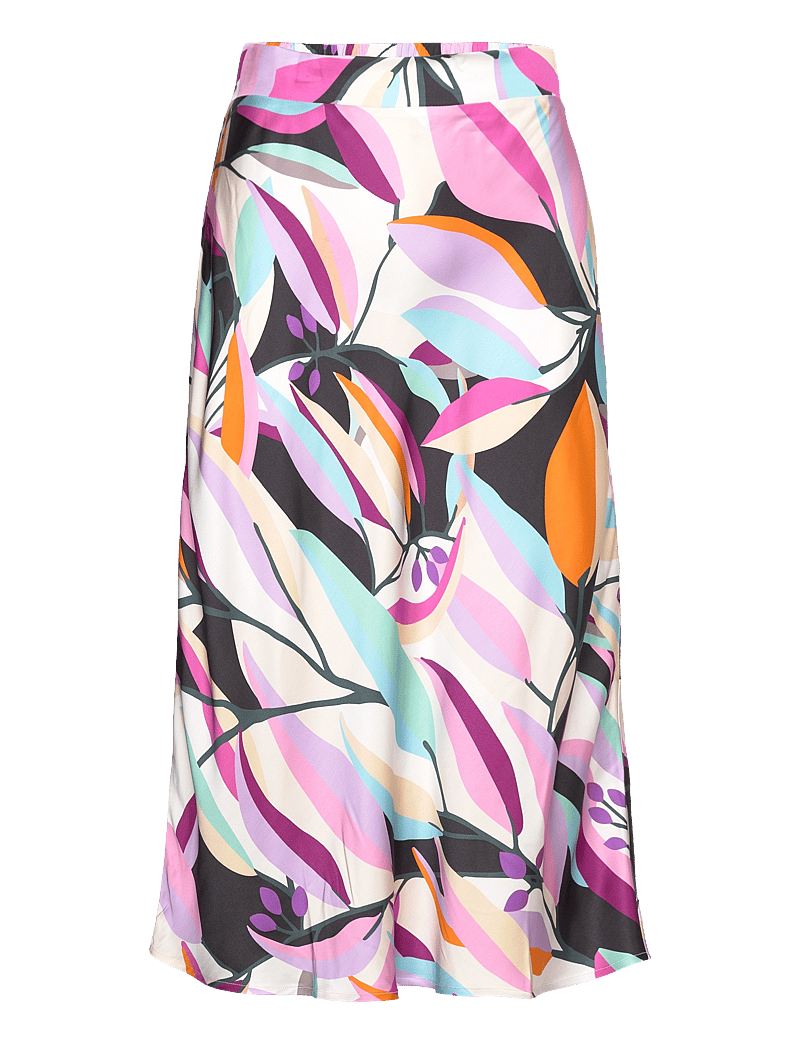 Coster Copenhagen - Skirt in multi leaf print - Sille f - satiinist seelikud - multi leaf print - 0